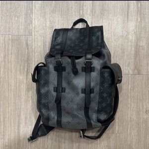 louis vuitton men's christopher pm backpack new black and grey reverse monogram